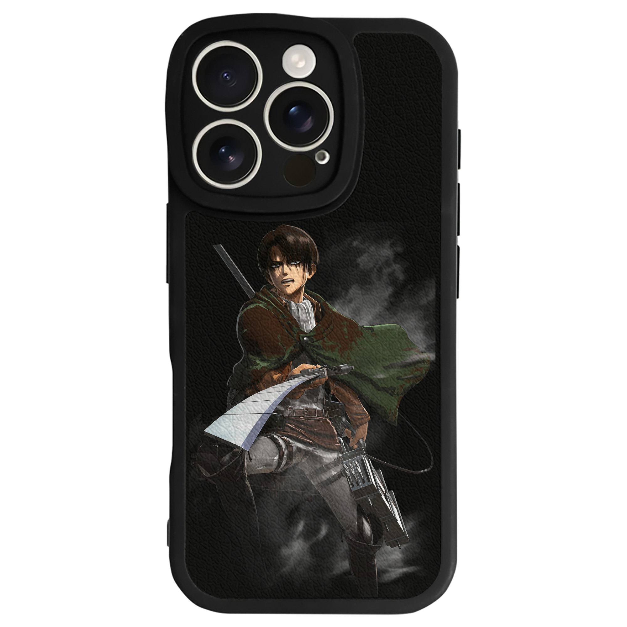 （画像用） 進撃の巨人 リヴァイ·アッカーマン Attack on Titan Levi Ackerman 【iPhone 16シリーズ対応】シリコンスマホケース（レザー調） 材質：シリコン